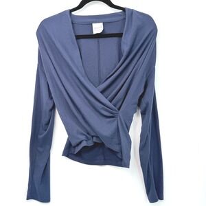 Vintage Weekenders Surplice Wrap Top Women L Balletcore Minimalist Indie Retro